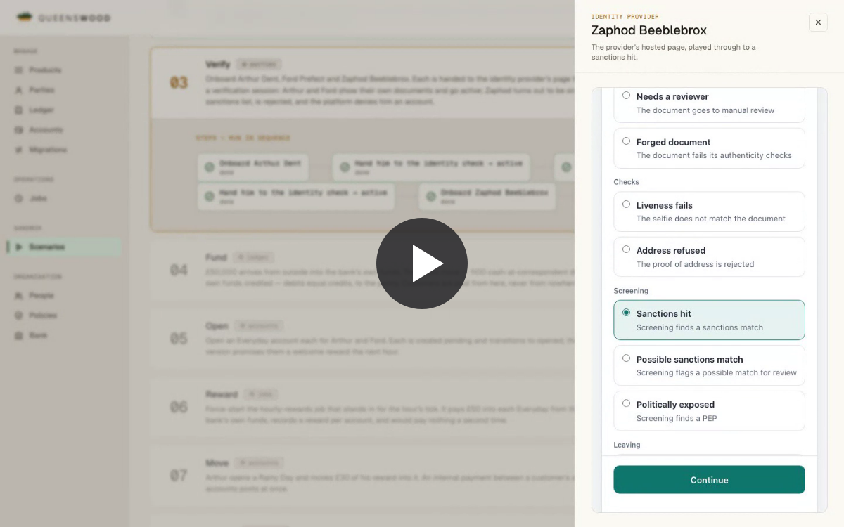 A tour of what your bank can do, in the operator console